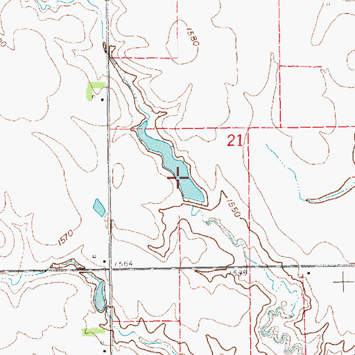 Topographic Map of Hinrichs Reservoir, NE