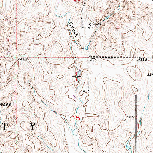 Topographic Map of Hruby Dam, NE