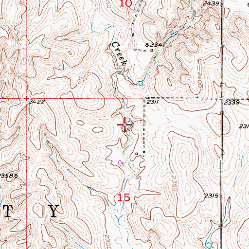 Topographic Map of Hruby Reservoir, NE