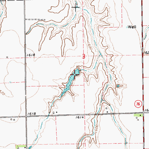Topographic Map of Peters Dam, NE