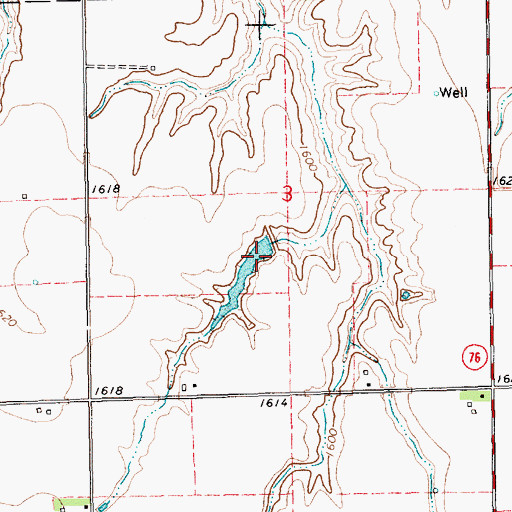 Topographic Map of Peters Reservoir, NE