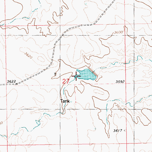 Topographic Map of Big Cottonwood Allot 1 Reservoir, NE