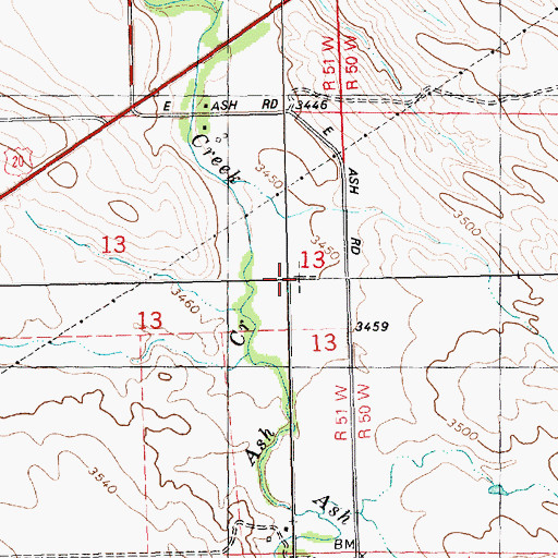 Topographic Map of Agate Reservoir, NE