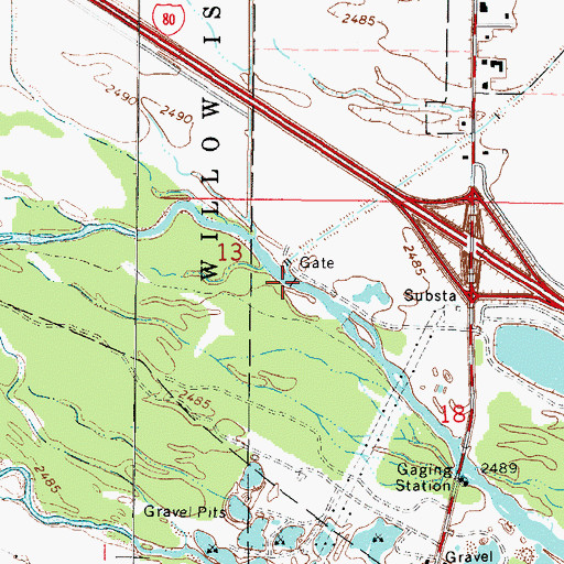 Topographic Map of Dawson County Diversion Dam, NE