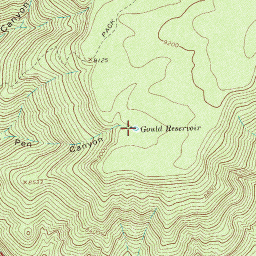 Topographic Map of Gould Reservoir, CO