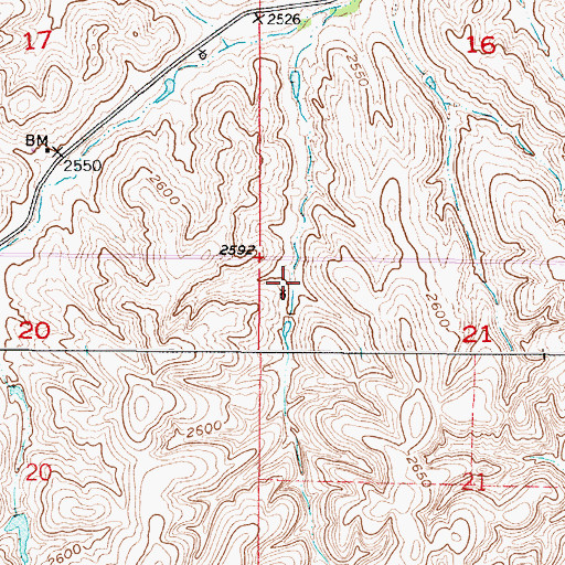 Topographic Map of Dawson Company Road Dam Reservoir Number 3, NE