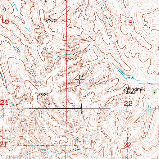 Topographic Map of Dawson Company Road Dam Reservoir Number 5, NE