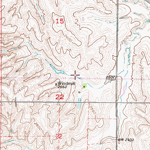 Topographic Map of Dawson Company Road Dam Reservoir Number 6, NE