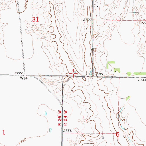 Topographic Map of Dawson Company Road Dam Reservoir Number 9, NE
