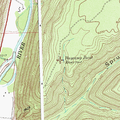 Topographic Map of Haycamp Point Reservoir, CO