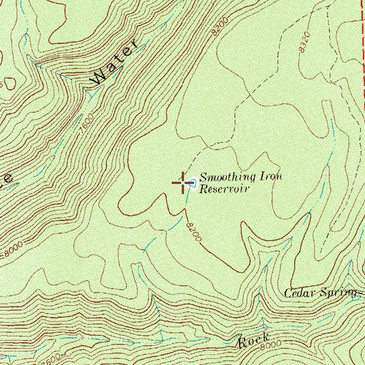 Topographic Map of Smoothing Iron Reservoir, CO