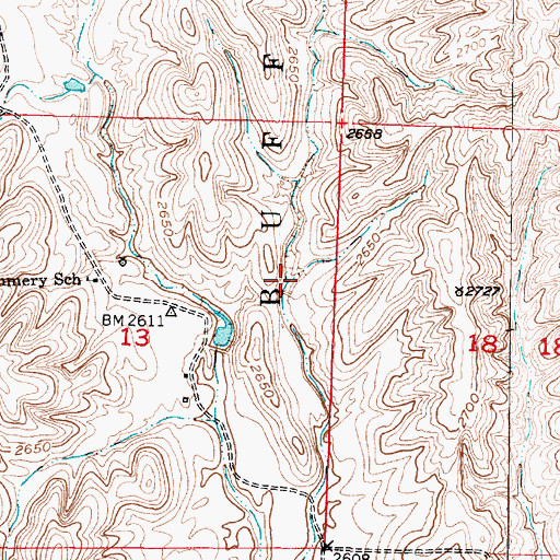 Topographic Map of Lemmer East Reservoir, NE