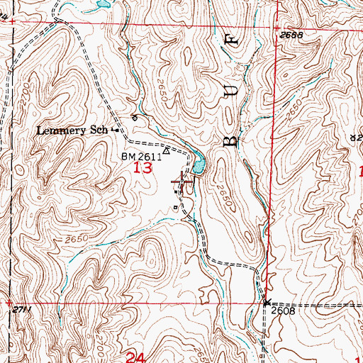 Topographic Map of Lemmer South Dam, NE