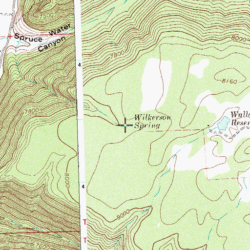 Topographic Map of Wilkerson Spring, CO