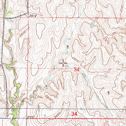 Topographic Map of Prasch Dam, NE