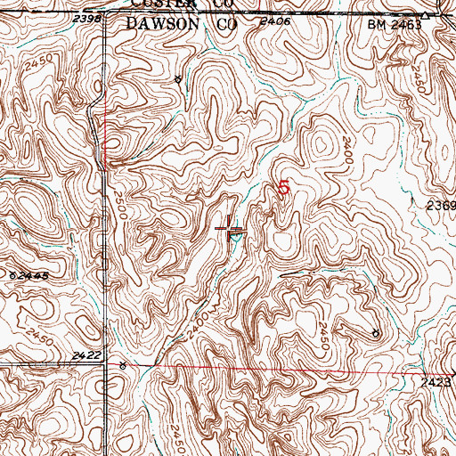 Topographic Map of Shadley Dam, NE