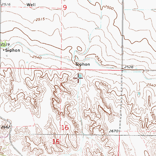 Topographic Map of Velte Reservoir, NE