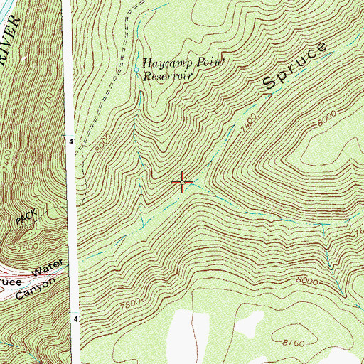Topographic Map of Rock Spring Creek, CO
