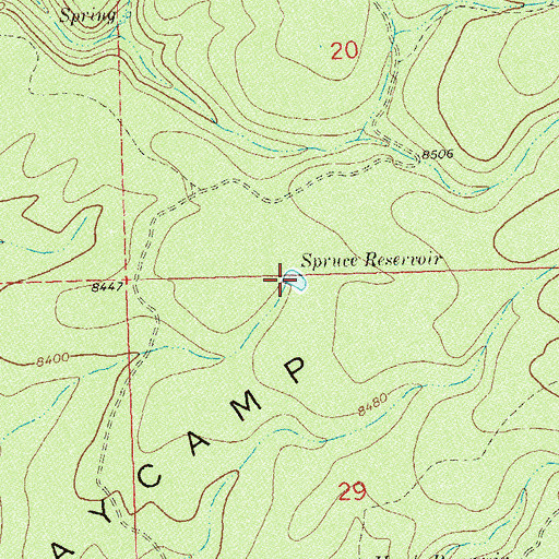 Topographic Map of Spruce Reservoir, CO