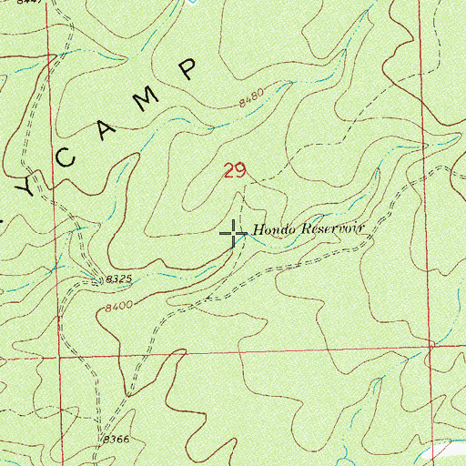 Topographic Map of Hondo Reservoir, CO