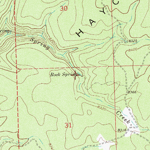 Topographic Map of Rock Spring, CO