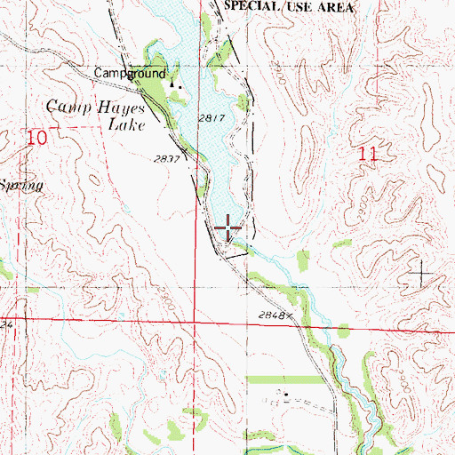 Topographic Map of Hayes Center Special Use Dam, NE