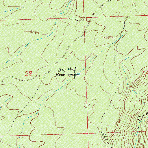 Topographic Map of Big Hill Reservoir, CO