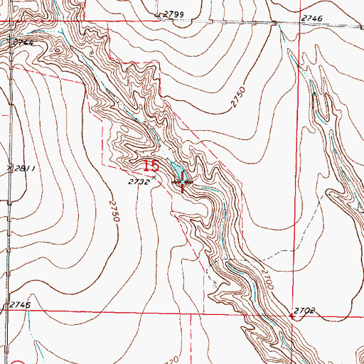 Topographic Map of Hoyt Dam, NE