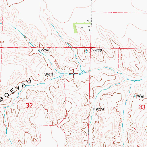 Topographic Map of Shackelford Reservoir, NE