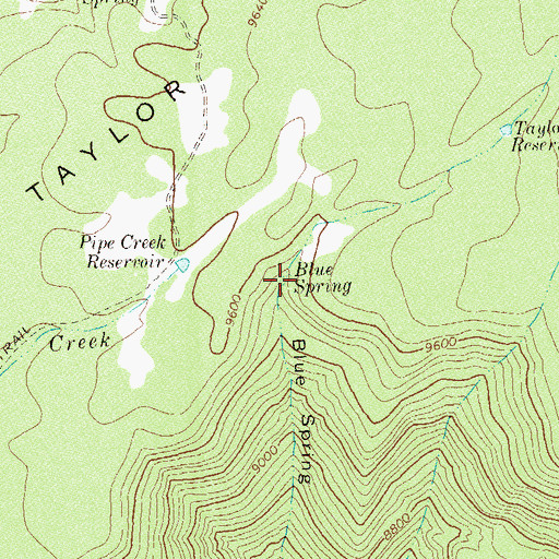 Topographic Map of Blue Spring, CO