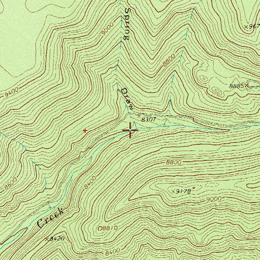 Topographic Map of Blue Spring Draw, CO