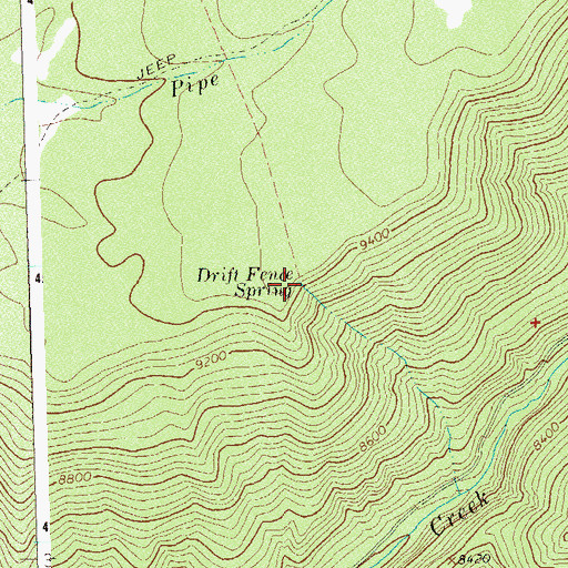 Topographic Map of Drift Fence Spring, CO