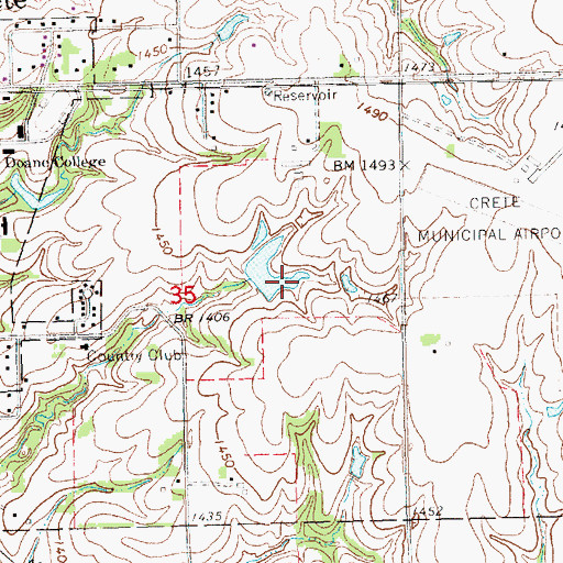Topographic Map of Lothrop Reservoir, NE