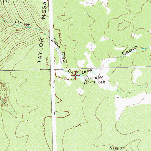 Topographic Map of Greenlee Reservoir, CO
