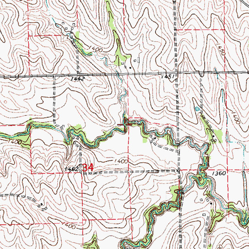 Topographic Map of Cottonwood Creek Reservoir 6-B, NE