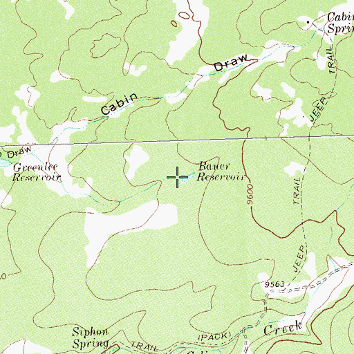 Topographic Map of Bauer Reservoir, CO