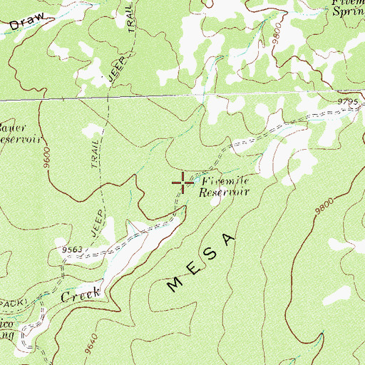 Topographic Map of Fivemile Reservoir, CO