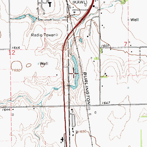 Topographic Map of Wochner Reservoir, NE