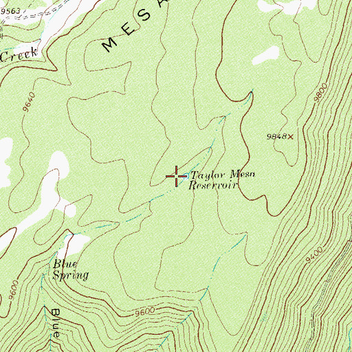 Topographic Map of Taylor Mesa Reservoir, CO