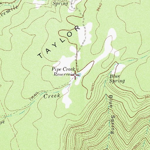 Topographic Map of Pipe Creek Reservoir, CO