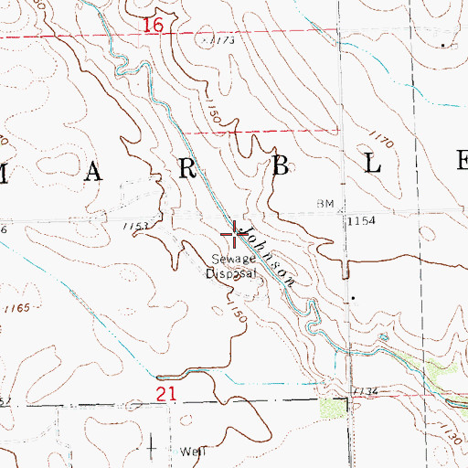 Topographic Map of Johnson Creek Dam 22-A, NE