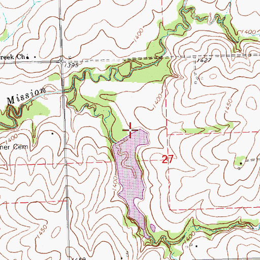 Topographic Map of Mission Creek Dam 7-B, NE