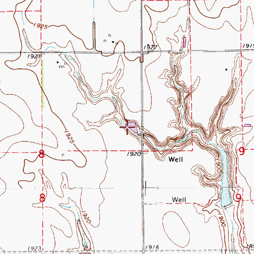 Topographic Map of Trausch Bros Reservoir, NE