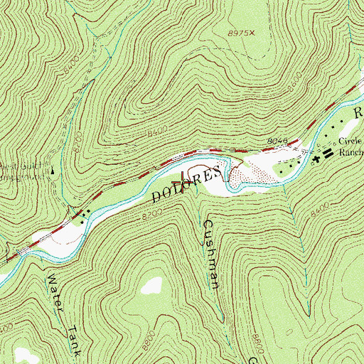 Topographic Map of Cushman Gulch, CO