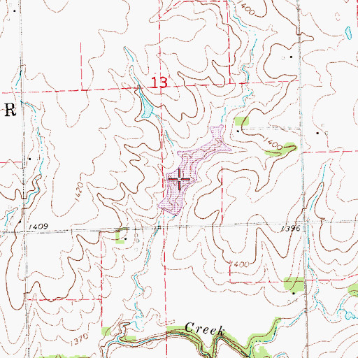 Topographic Map of Bear Creek Reservoir 7-E, NE