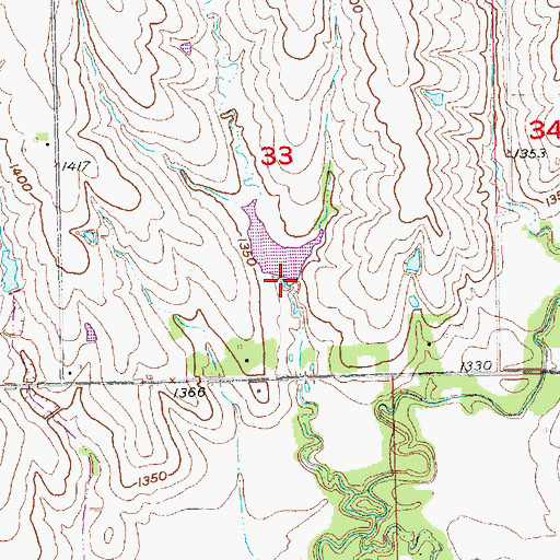 Topographic Map of Bear Creek Dam 6-A, NE