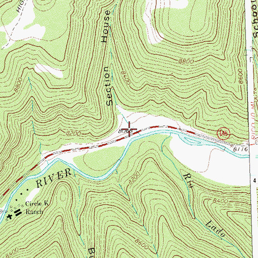 Topographic Map of Section House Draw, CO