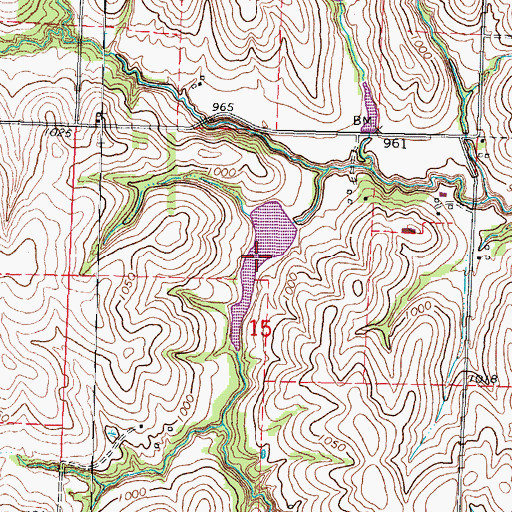 Topographic Map of Winnebago Creek Reservoir 42-5, NE
