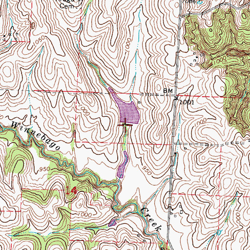 Topographic Map of Winnebago Creek Dam 4-4, NE