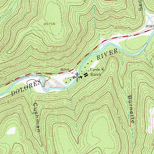 Topographic Map of Circle K Ranch, CO